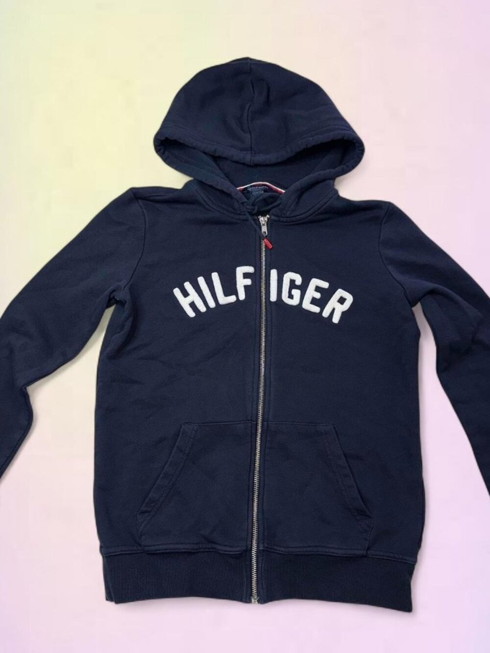 Tommy Hilfiger Women's Navy and Blue Hoodie XS